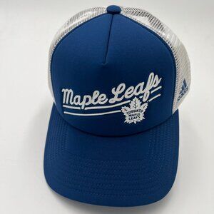 Adidas Mens OSFM Blue White Toronto Maple Leafs NHL Hockey Mesh Back Hat Cap NWT